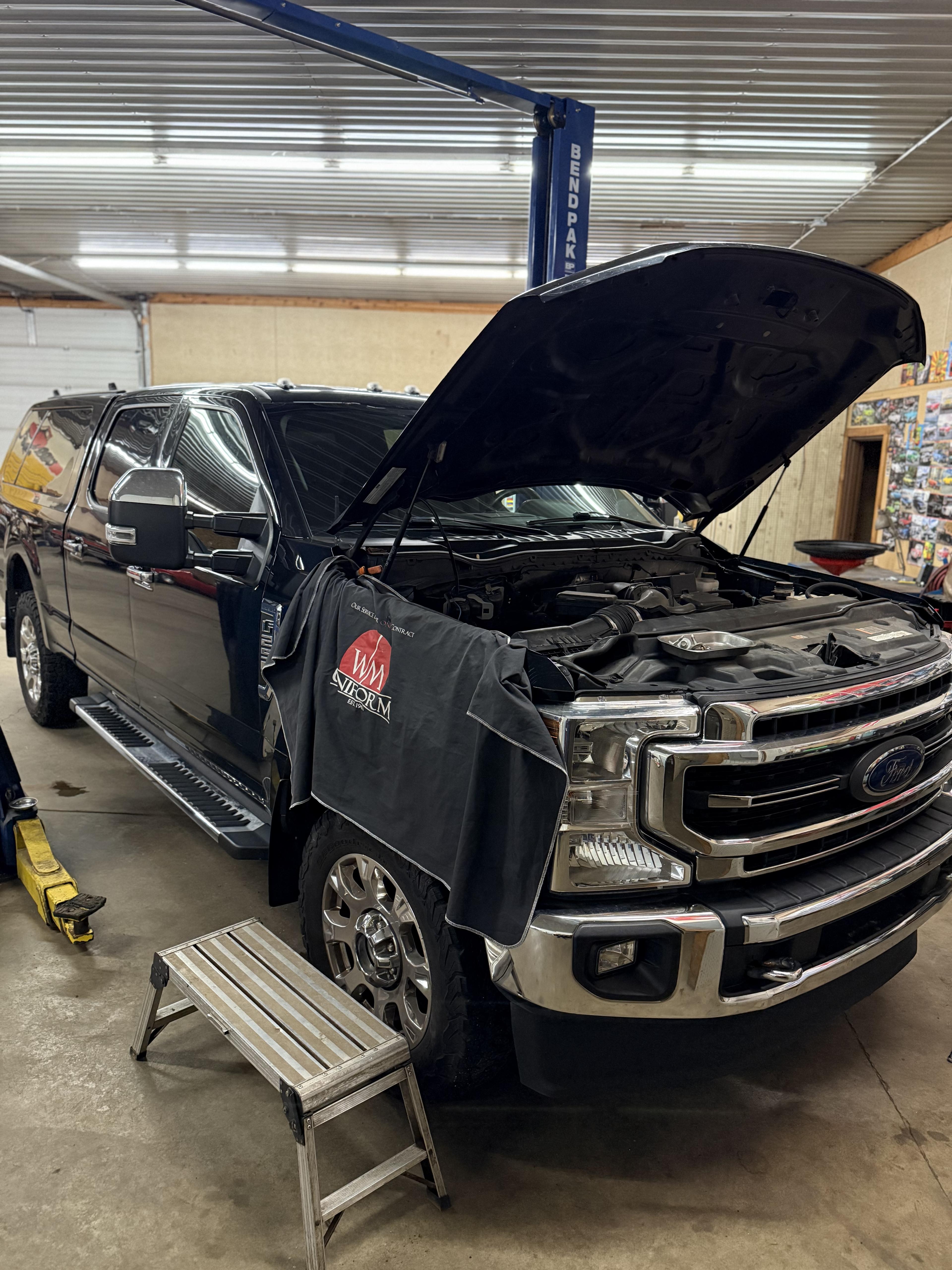 A truck in for service at Carr Craft Automotive