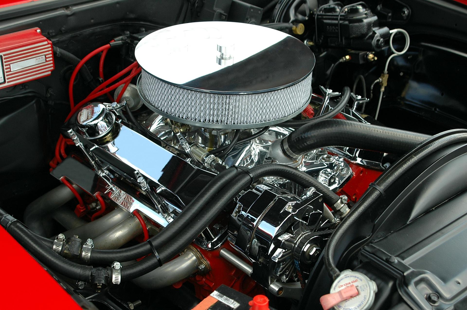 An engine opened up for repair